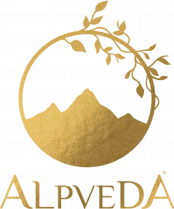 alpveda logo gold with trademark